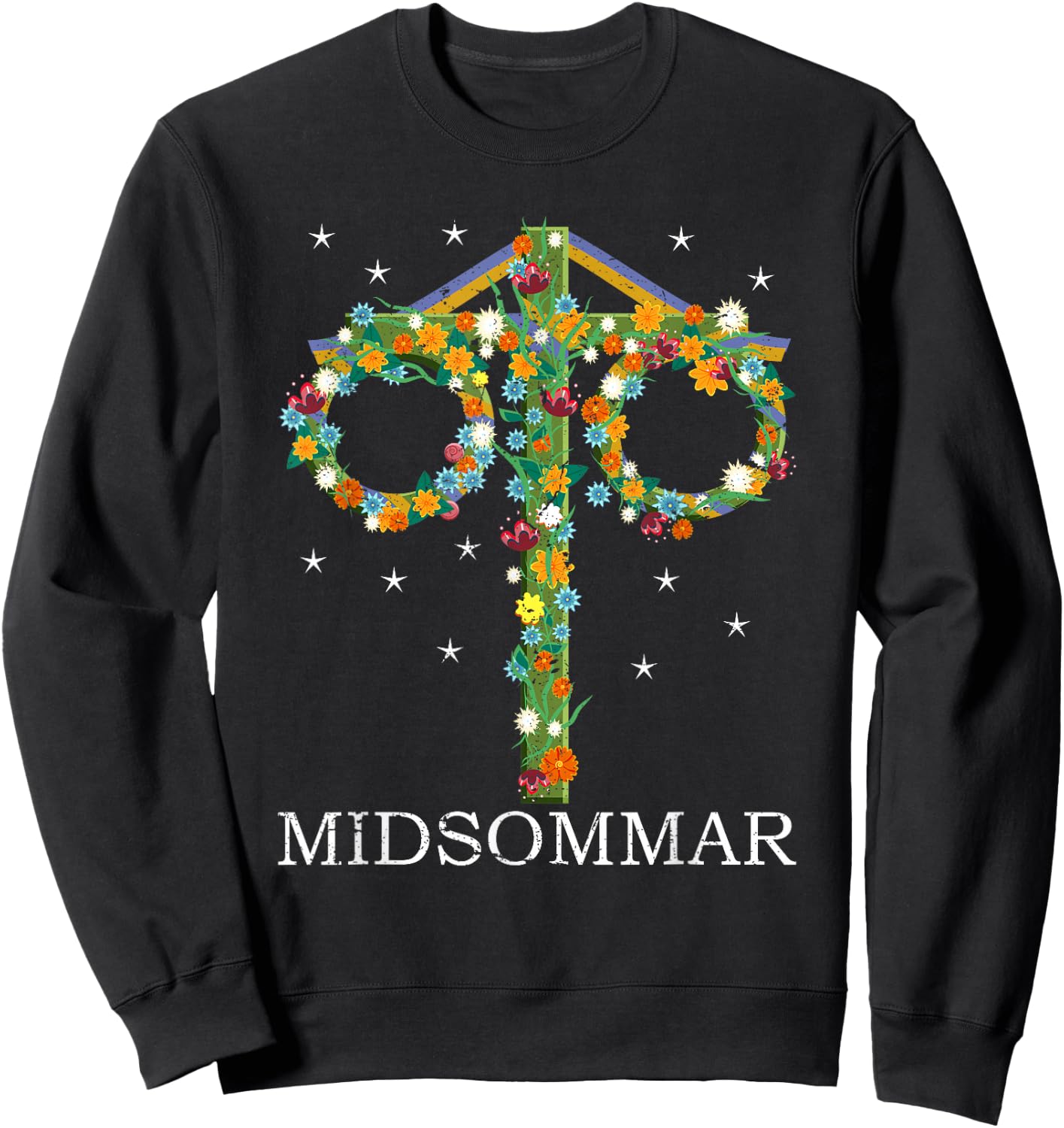 Midsommar Maypole Sweden Swedish Festival Summer Solstice Sweatshirt - Sweatshirt | Black