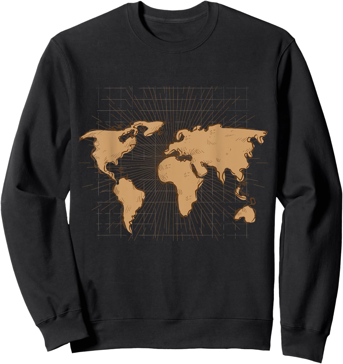 Travelling Traveler Country World Map Sweatshirt - Sweatshirt | Black