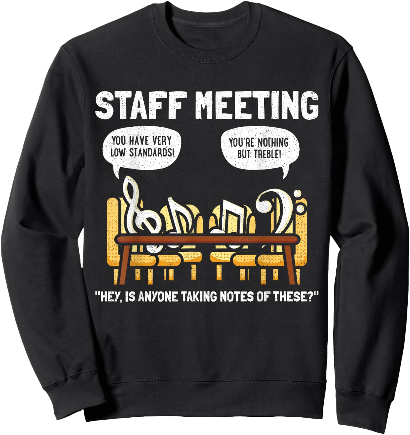 Music Theory Musician Music Teacher Funny Musical Notes Women Girls Kids Sweatshirt - Sweatshirt | Black