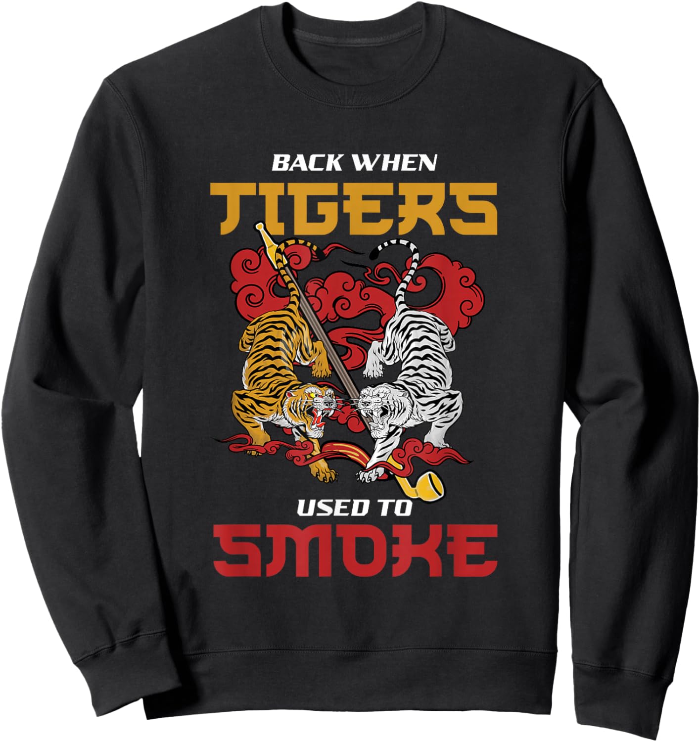 Back When Tigers Used To Smoke | Korean Myth | Korean Tiger Sweatshirt - Sweatshirt | Black