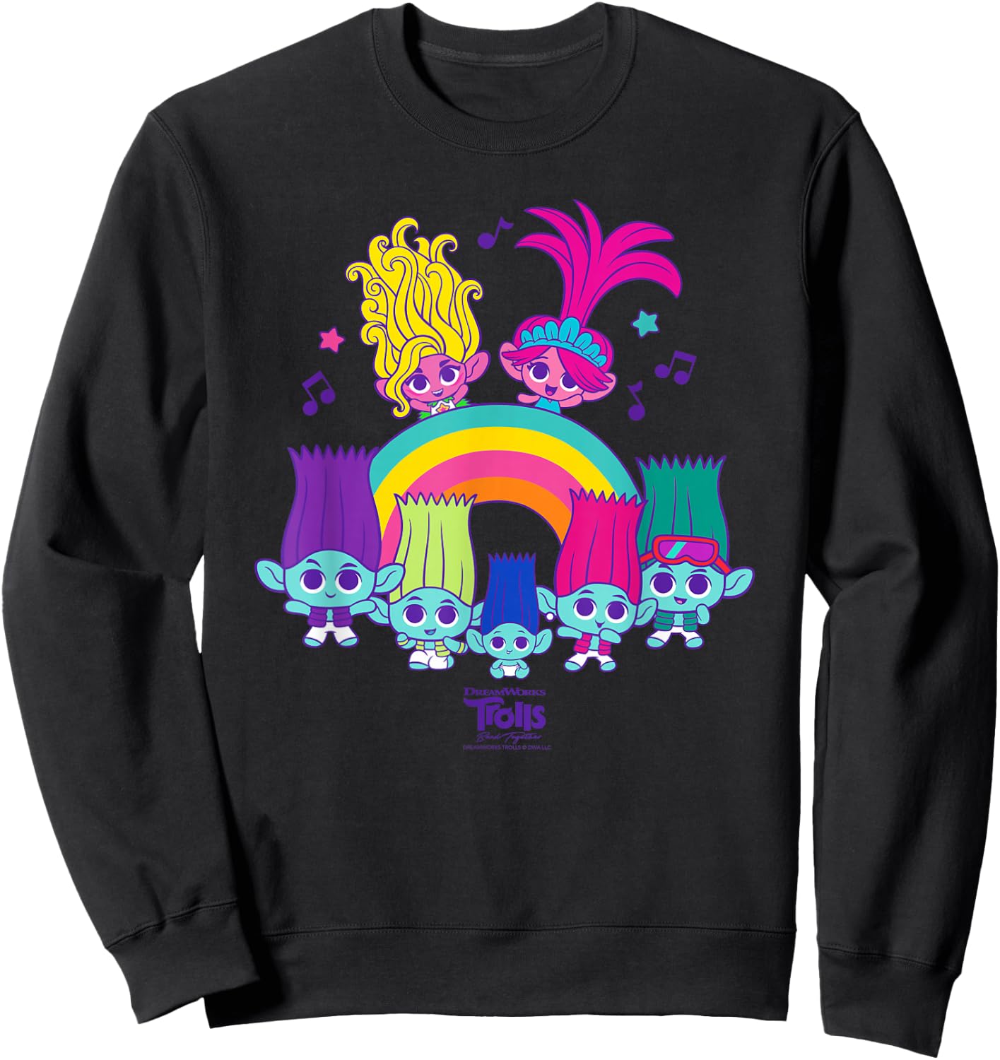 DreamWorks Trolls Band Together BroZone Poppy Viva Rainbow Sweatshirt - Sweatshirt | Black