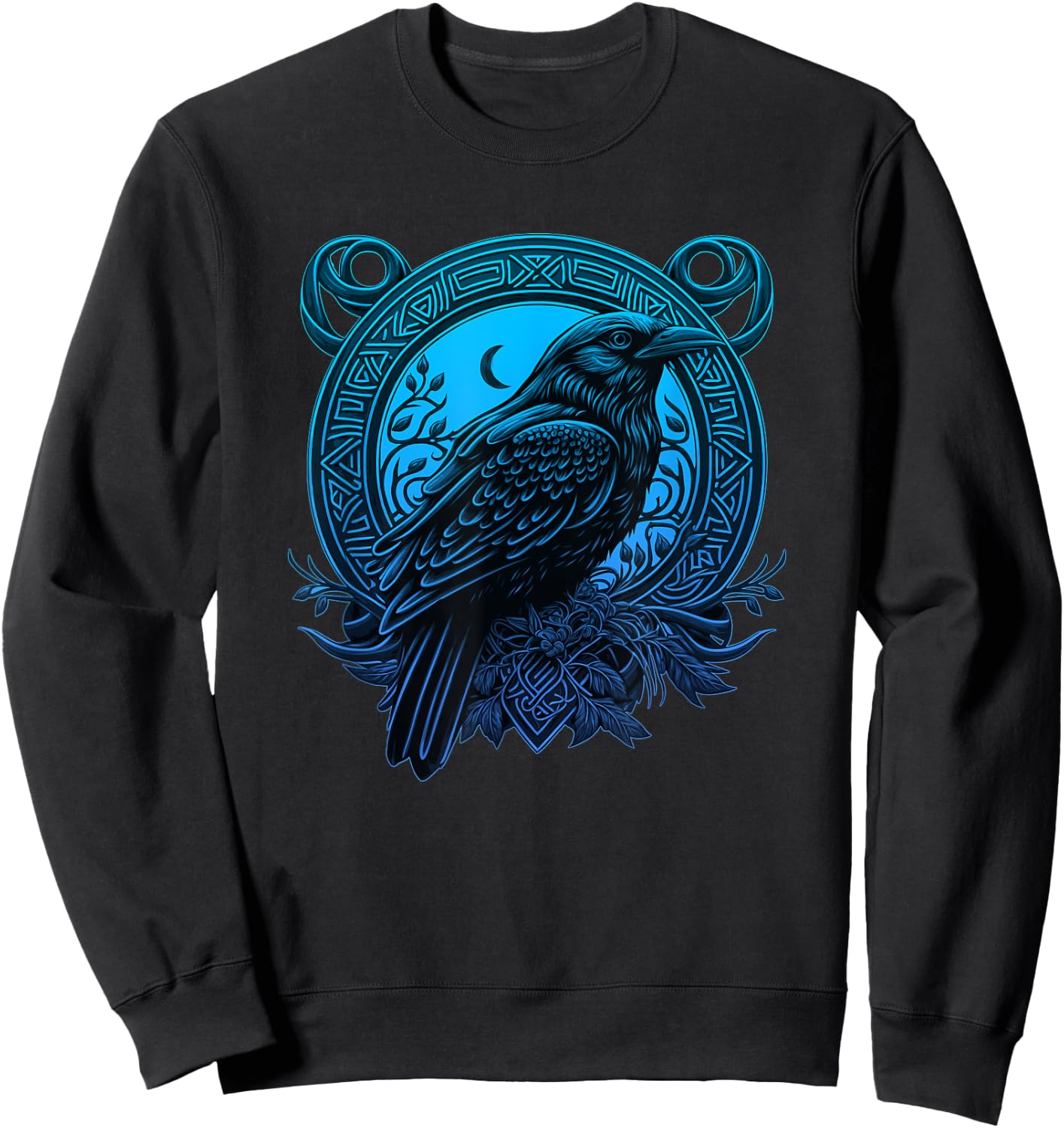 Raven Crow Celtic Art Norse Mythology Raven Sweatshirt - Sweatshirt | Black