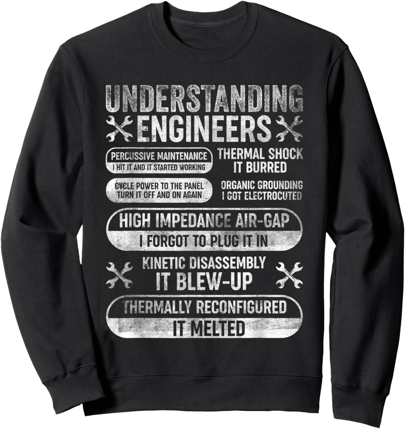 Understanding Engineers Funny Sarcastic Engineering Vintage Sweatshirt - Sweatshirt | Black