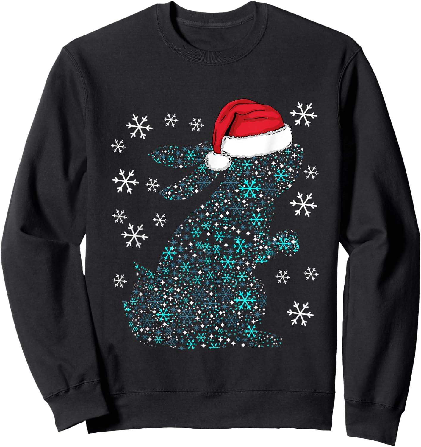 Funny Rabbit Christmas Costume Bunny Santa XMAS Humor Sweatshirt - Sweatshirt | Black