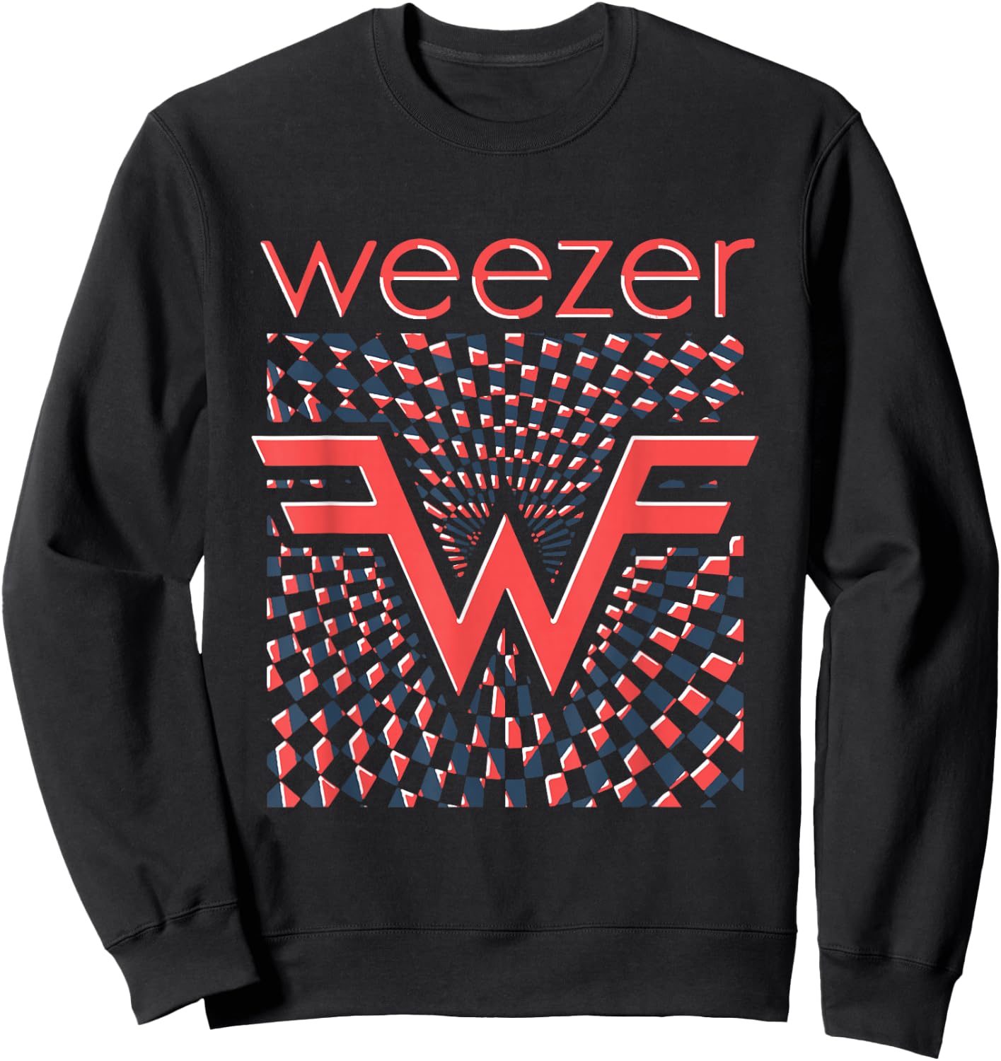 Weezer - Checkered Logo Sweatshirt - Sweatshirt | Black