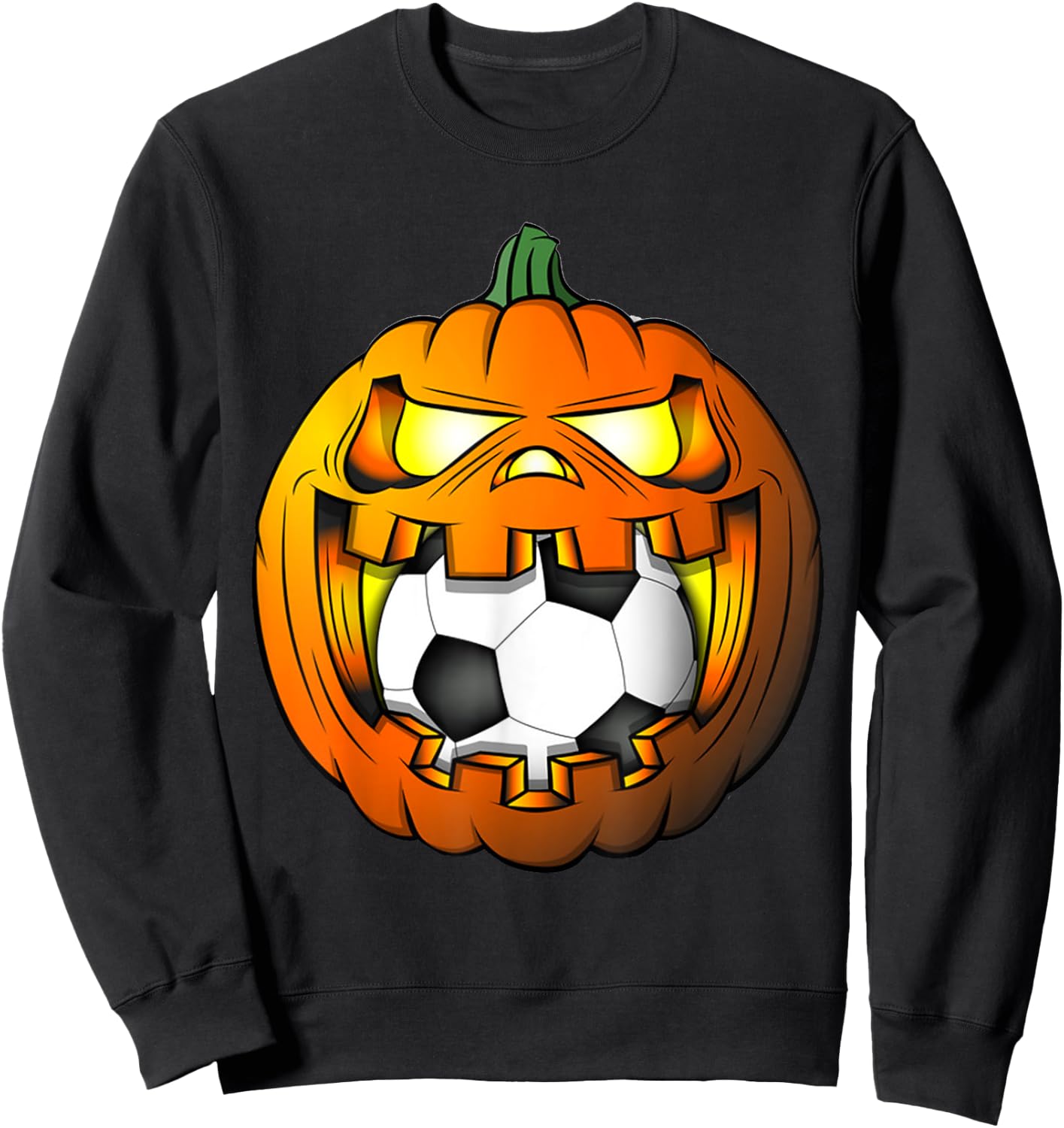 Soccer Player Halloween Pumpkin Skeleton Kids Boys Sweatshirt - Sweatshirt | Black