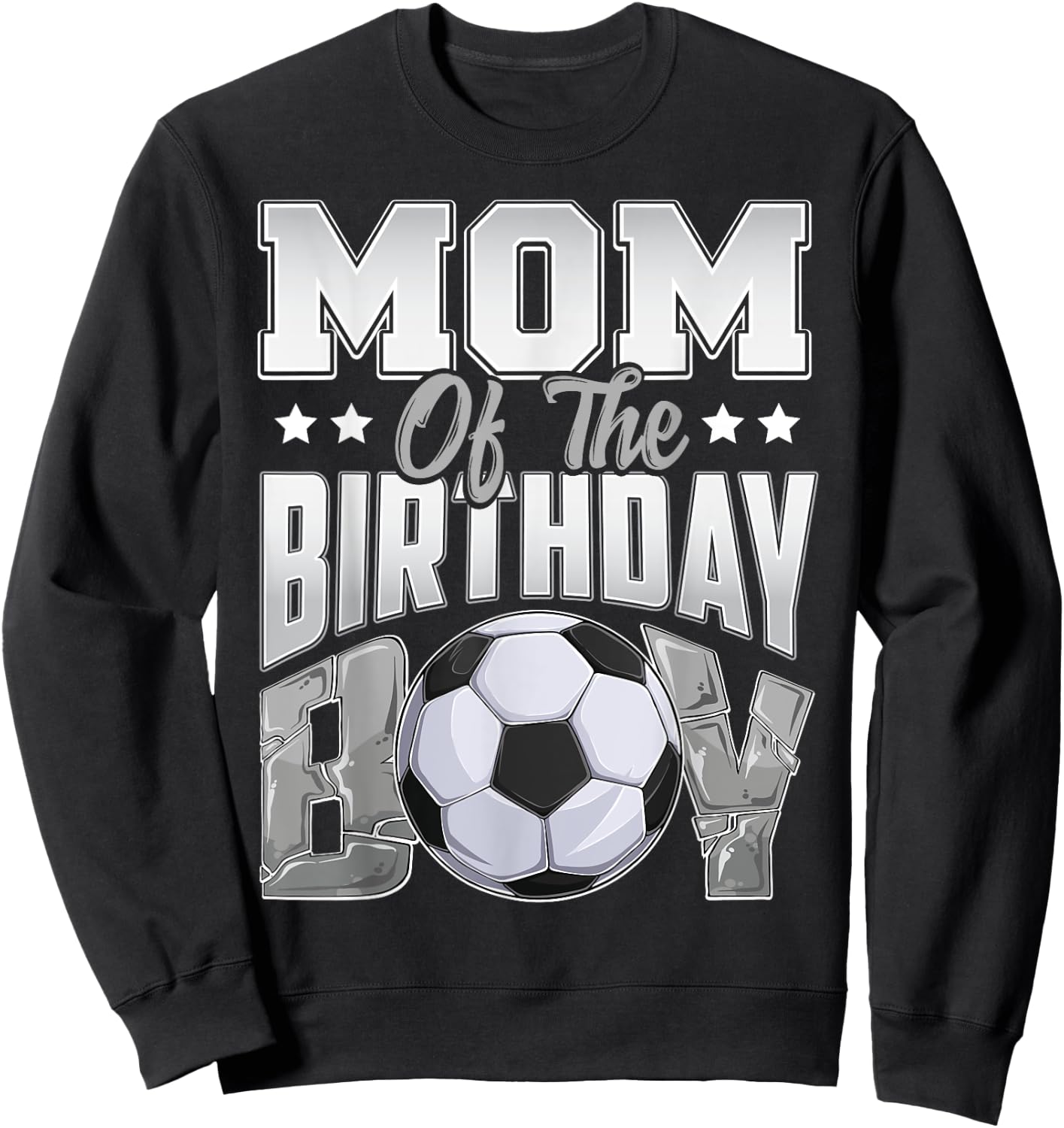 Mom Soccer birthday Boy Family Baller b-day Party Sweatshirt - Sweatshirt | Black