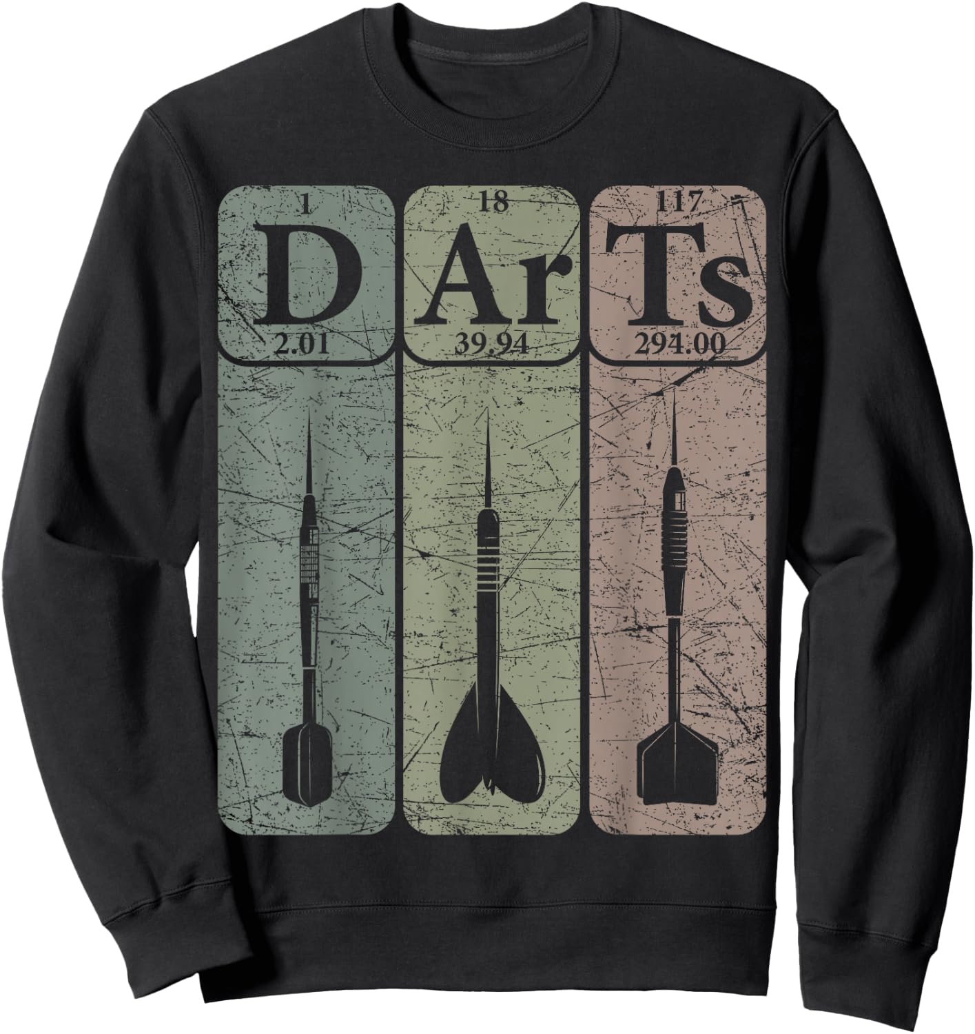 Darts Periodic Table Elements Darts Player Retro Dart Sweatshirt - Sweatshirt | Black