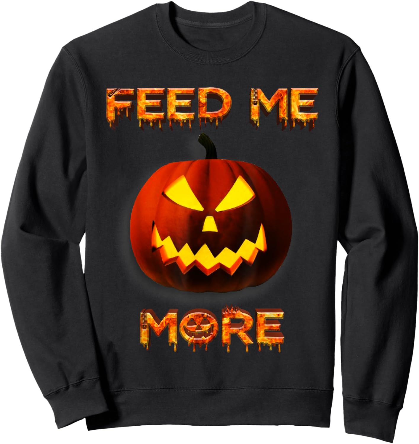 Halloween Feed Me More Sweatshirt - Sweatshirt | Black