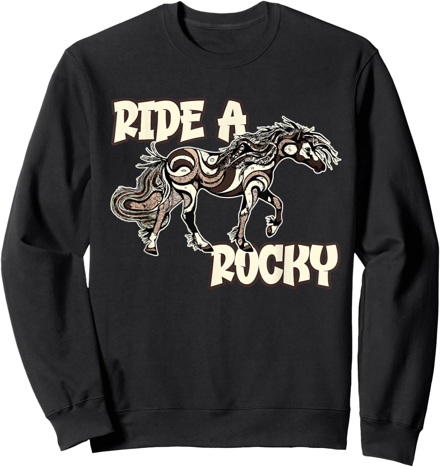 Rocky Mountain Beauty: Cute Swirl Design For Gaited Horses Sweatshirt - Sweatshirt | Black
