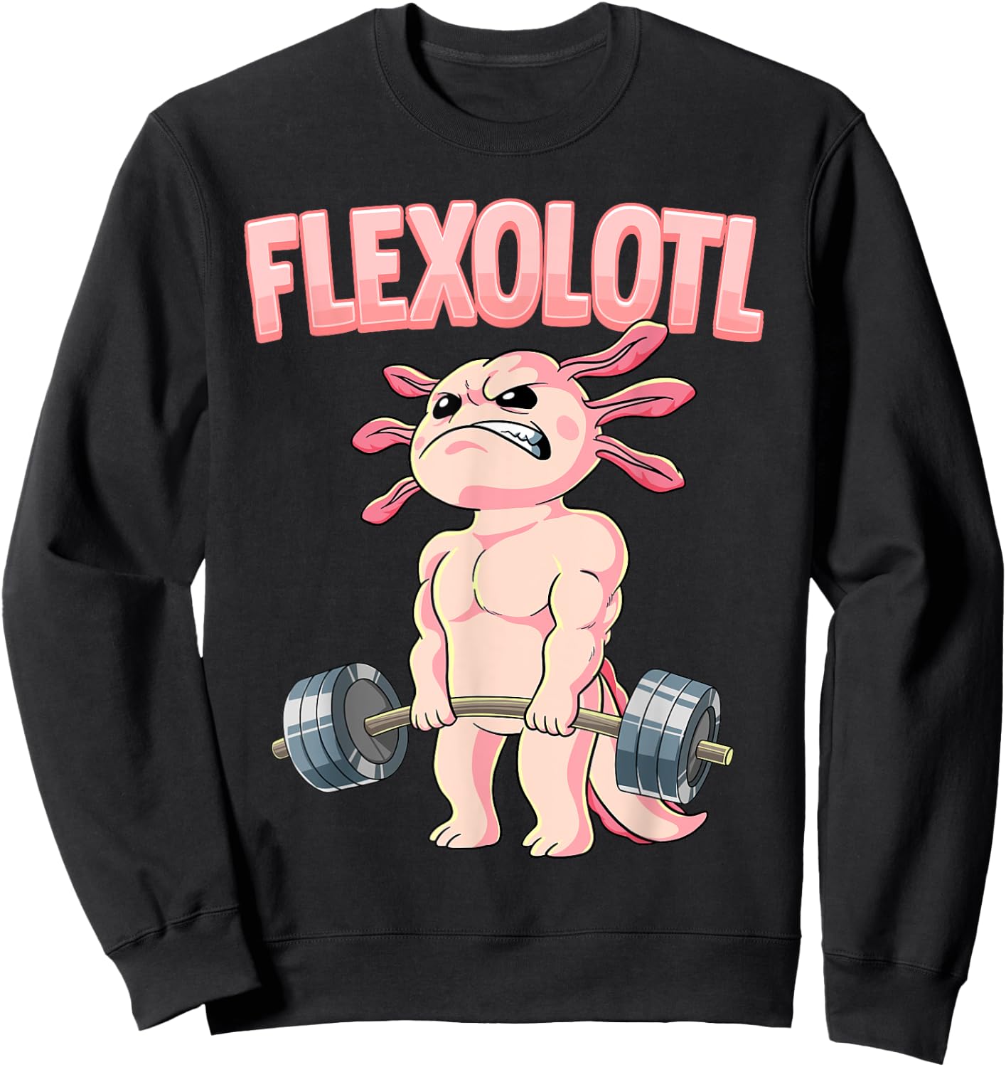 Flexolotl Axolotl Gym Bodybuilding Sweatshirt - Sweatshirt | Black