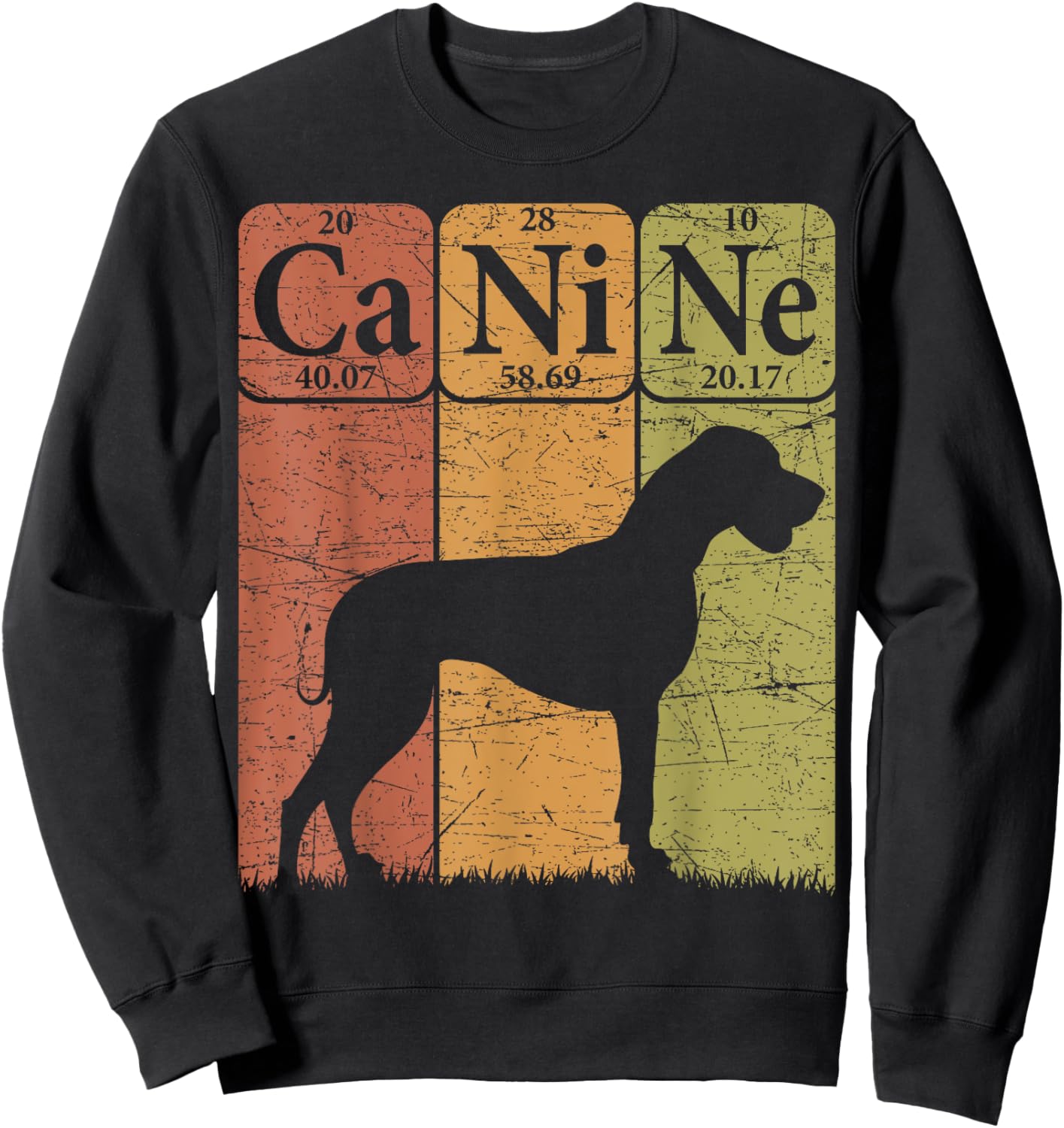Great Dane Dog Periodic Table Elements Dog Canine Sweatshirt - Sweatshirt | Black