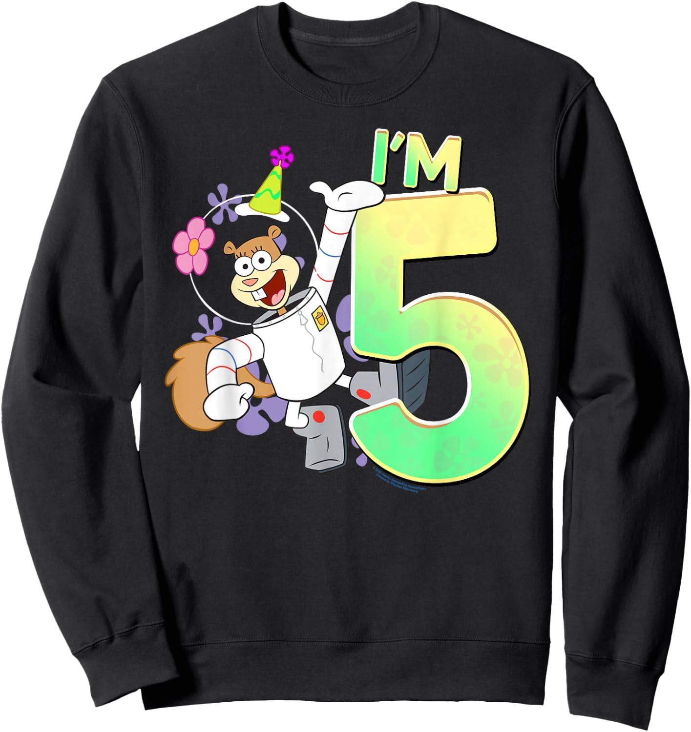 SpongeBob SquarePants Sandy I'm 5 Birthday Sweatshirt - Sweatshirt | Black