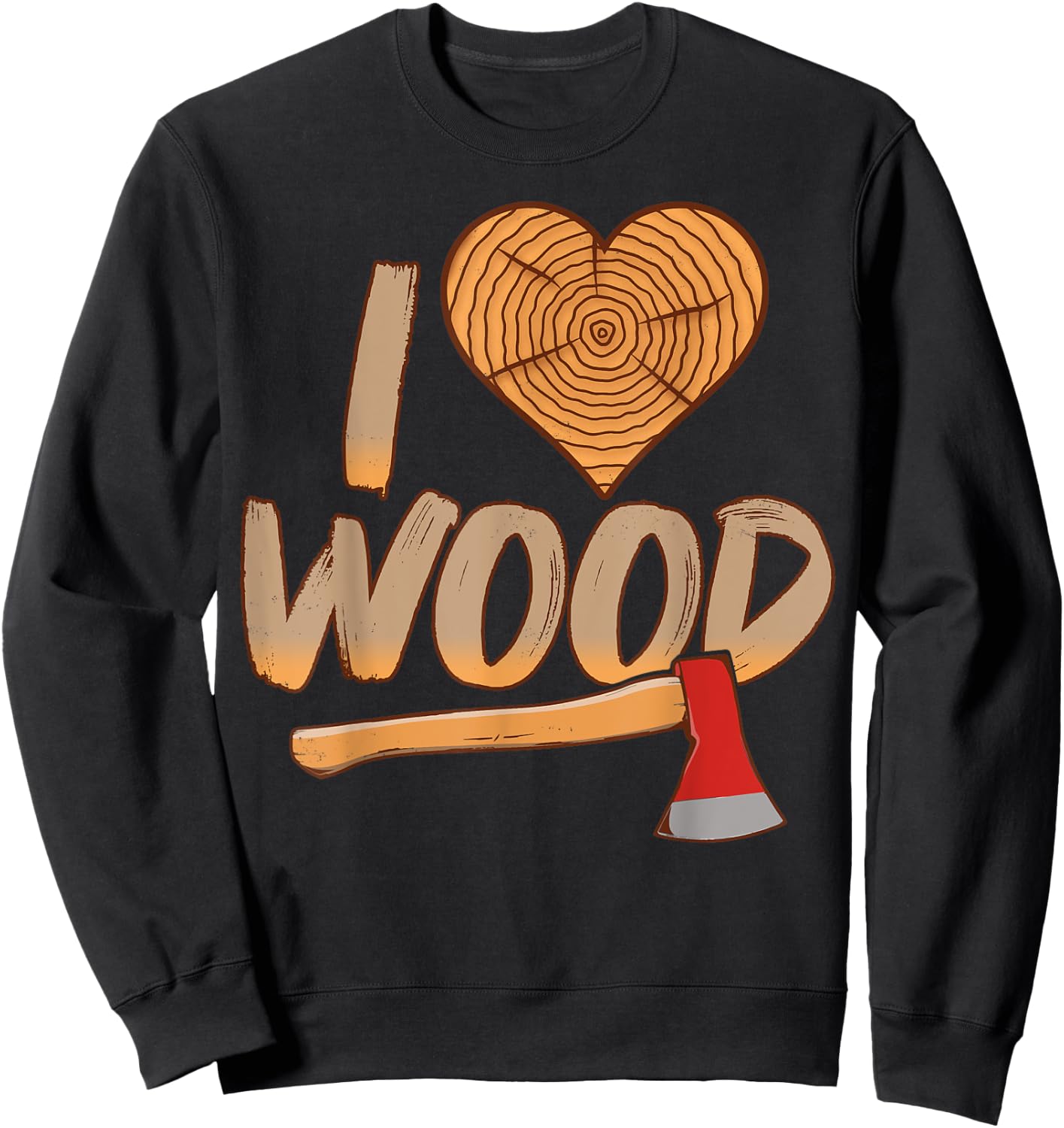 I Heart Wood Shirt Wood Worker Lumberjack Gift Sweatshirt - Sweatshirt | Black