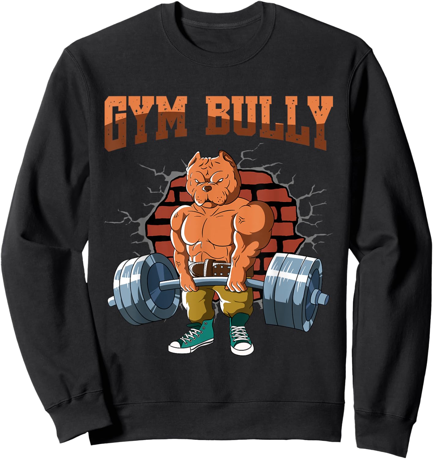 Fitness Dog GYM BULLY Deadlift Workout Training Sweatshirt - Sweatshirt | Black