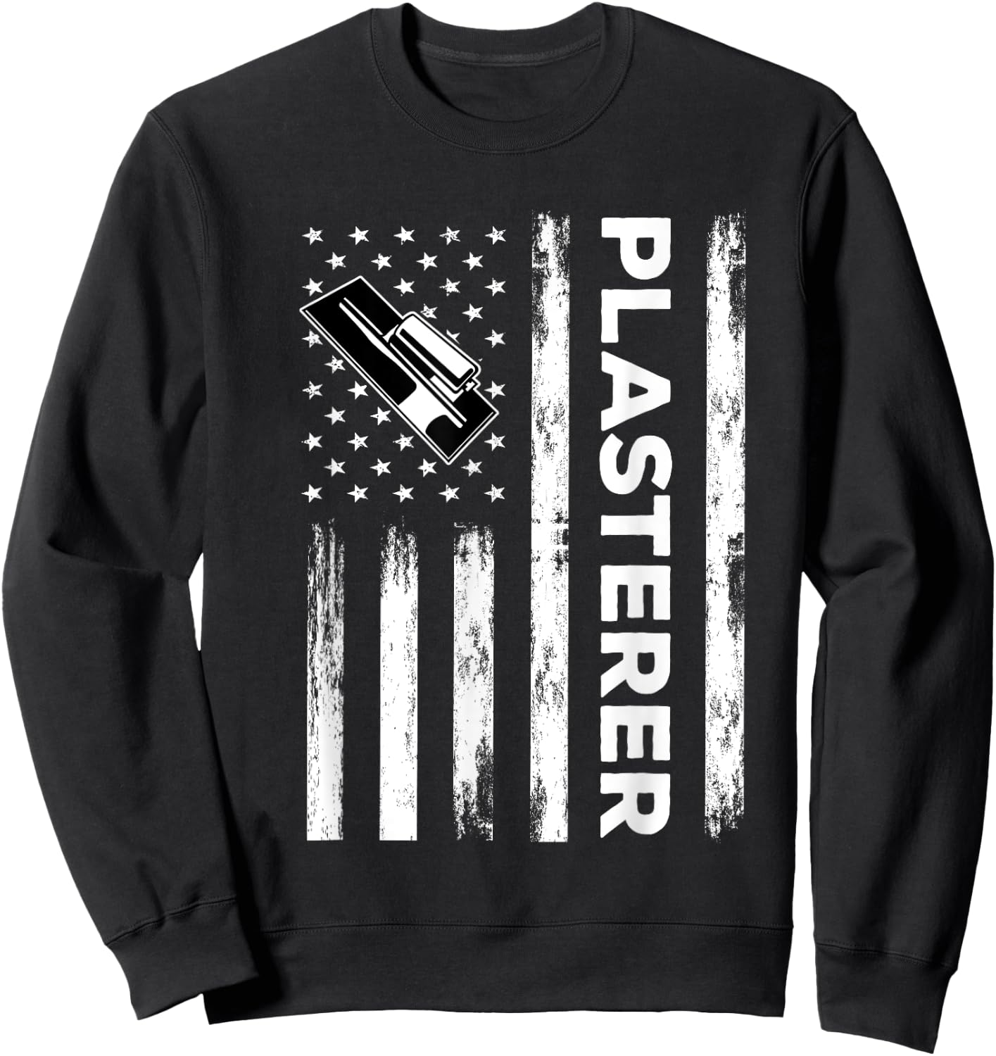 USA Flag Plasterer Outfit Bricklayer America Mason Sweatshirt - Sweatshirt | Black