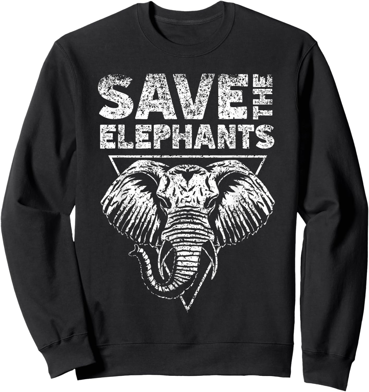 Save The Elephants Endangered Elephant Rescue Sweatshirt - Sweatshirt | Black