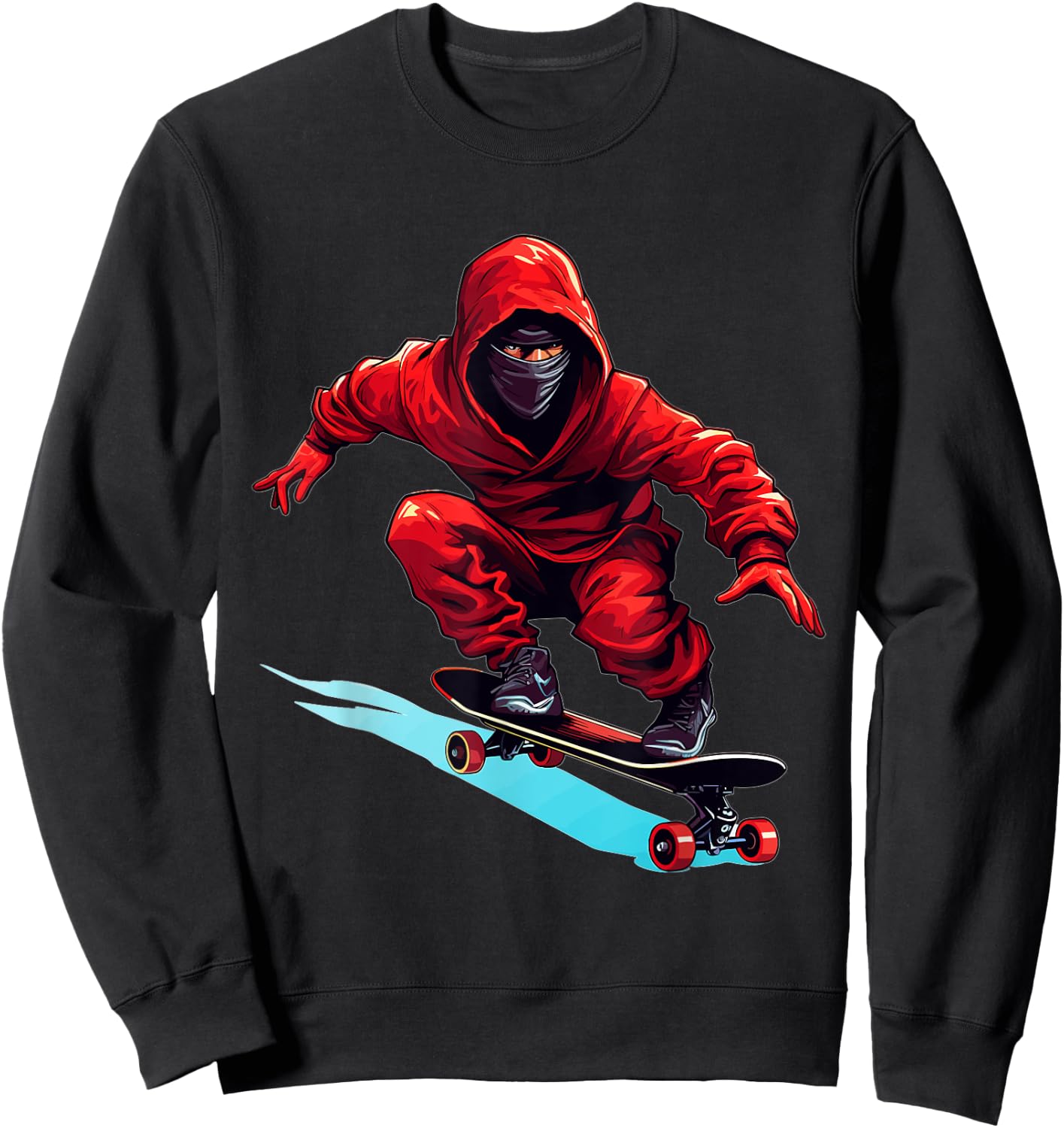Ninja Skater - Skateboard Skateboarder Skateboarding Sweatshirt - Sweatshirt | Black