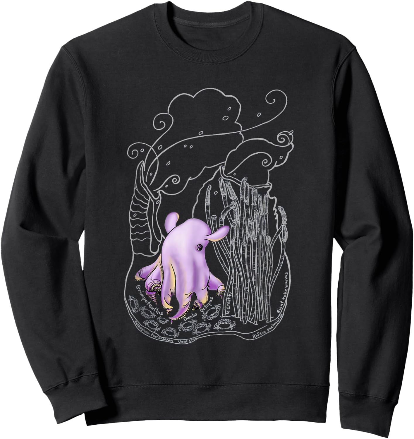 Ghostly Dumbo Octopus Sweatshirt - Sweatshirt | Black