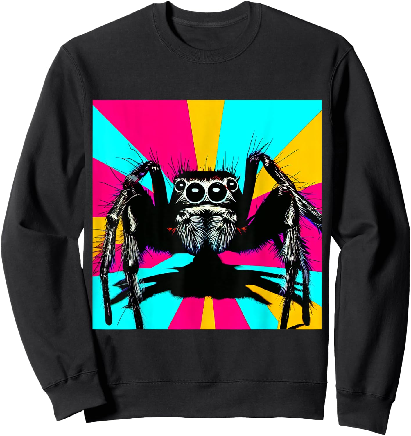 Jumping spider, Jumpingspiders, Andy Warhole style, colored Sweatshirt - Sweatshirt | Black