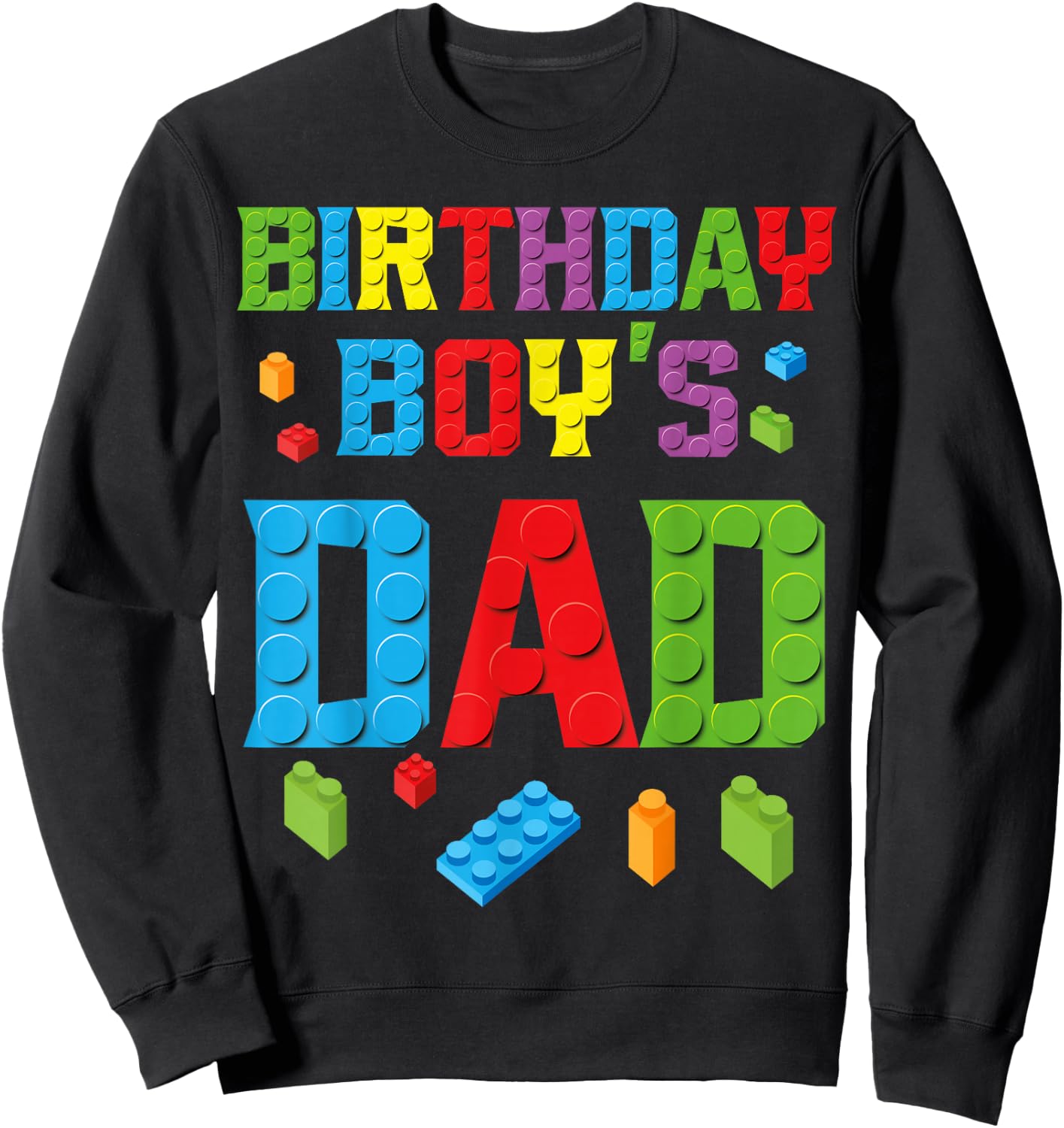 Master Builder Birthday Boy's Dad Building Bricks Blocks Men Sweatshirt - Sweatshirt | Black