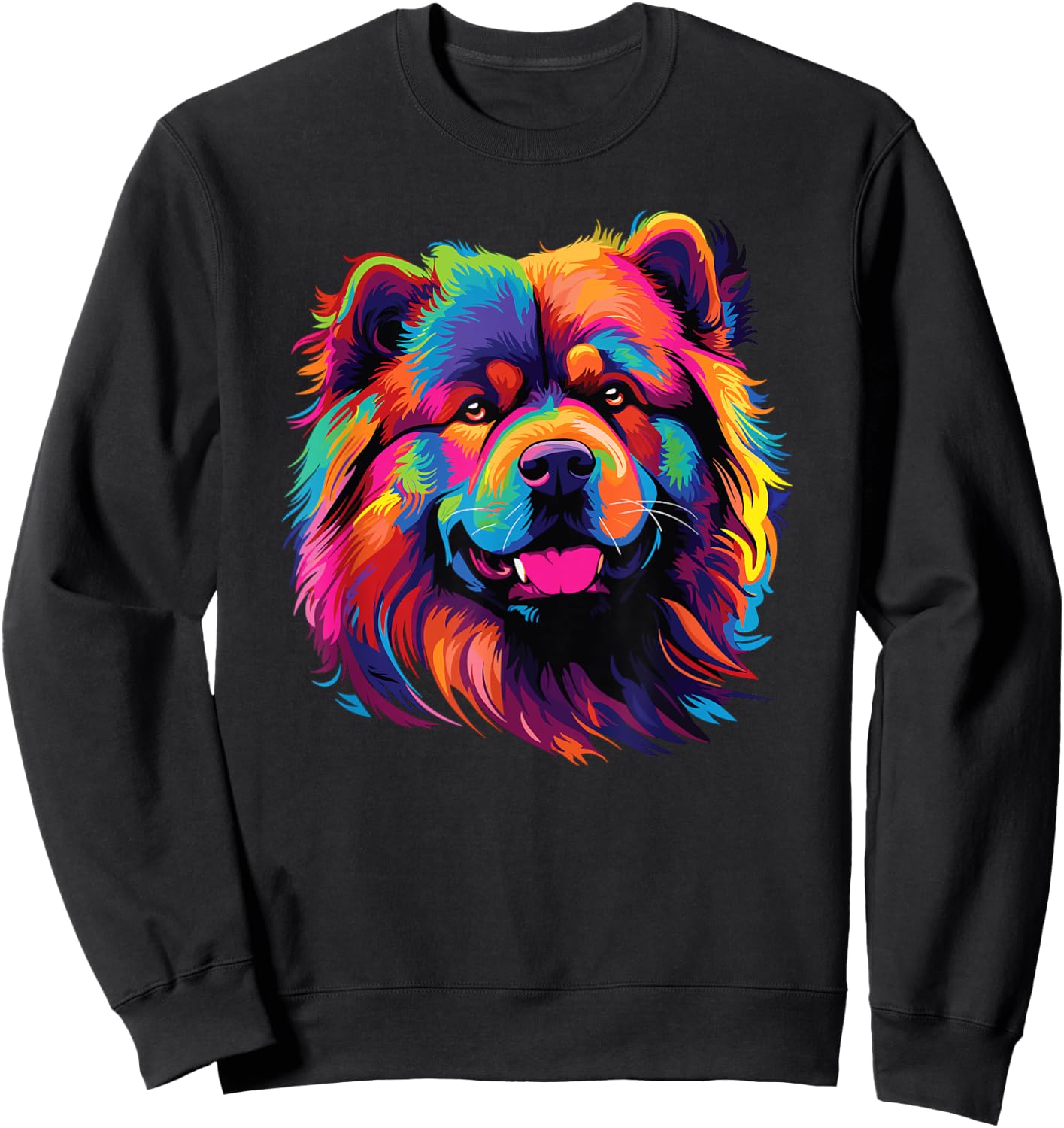 Watercolor Colorful Dogs Chow Chow Sweatshirt - Sweatshirt | Black