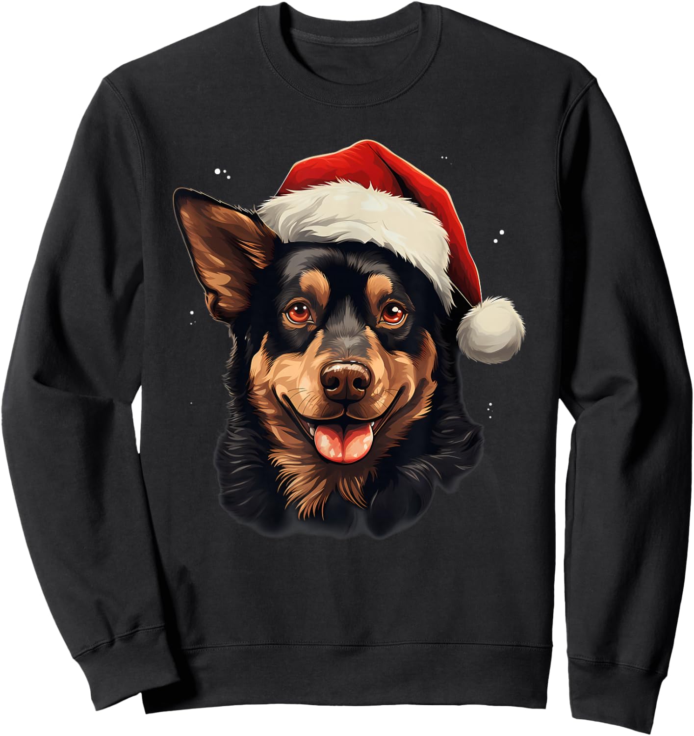 Merry Xmas Australian Kelpie Dog Christmas Men Women Kids Sweatshirt - Sweatshirt | Black