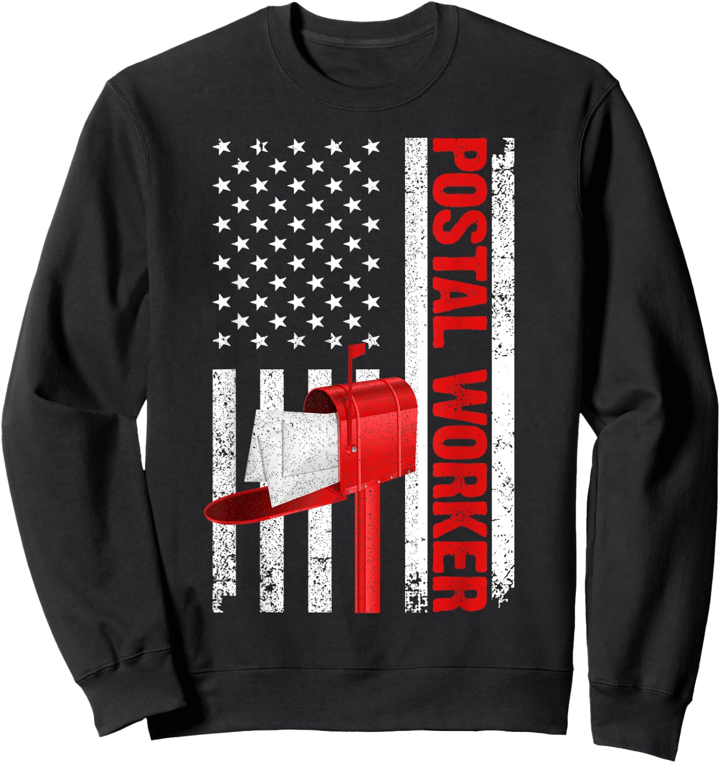 Funny Postal Worker Art Men Women Postman Post Office Lover Sweatshirt - Sweatshirt | Black