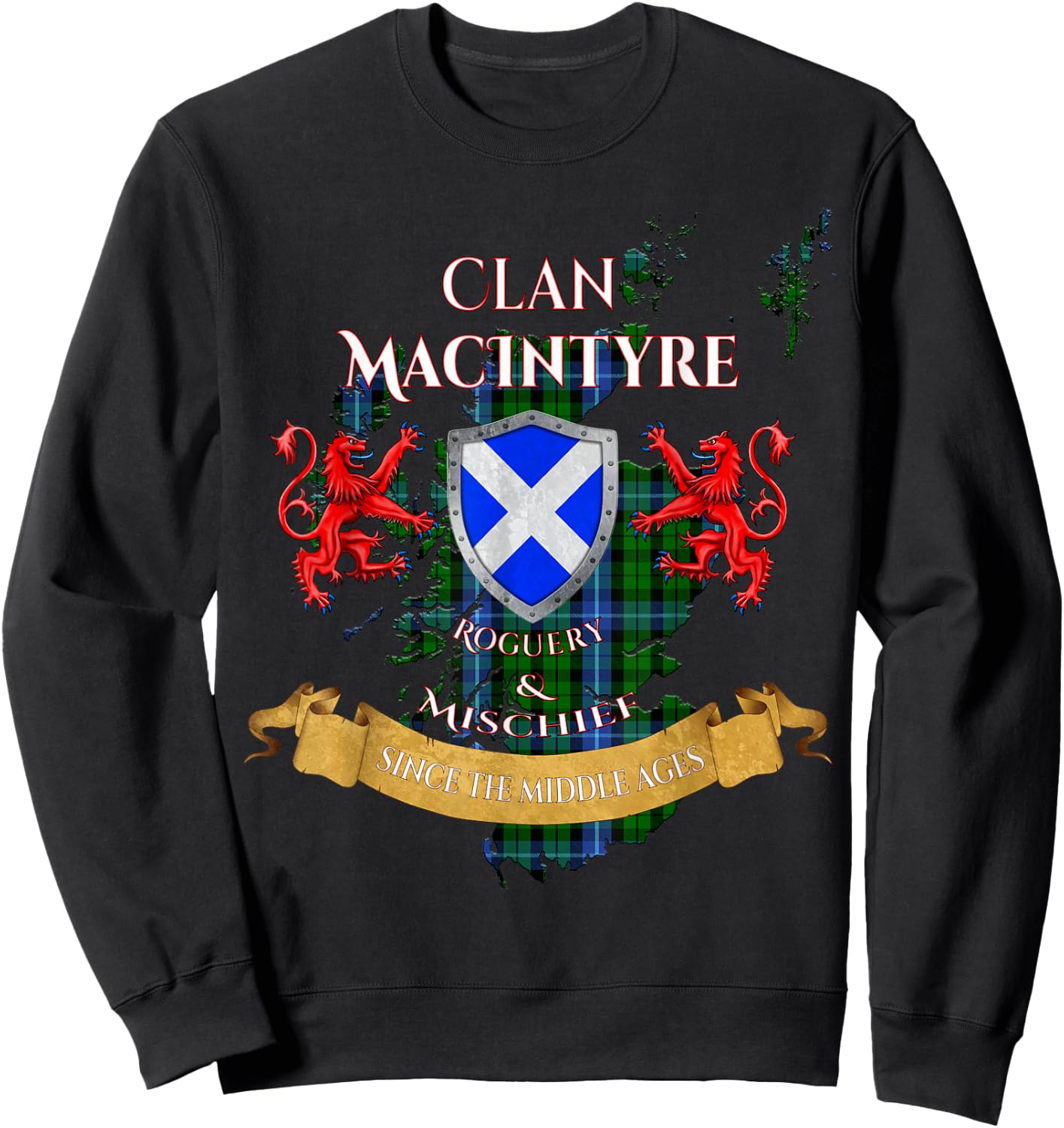 MacIntyre Scottish Family Clan Middle Ages Mischief Sweatshirt - Sweatshirt | Black