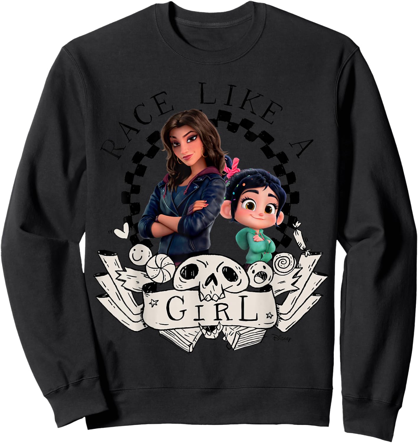 Wreck It Ralph - Race Like A Girl Shank & Vanellope Sweatshirt - Sweatshirt | Black