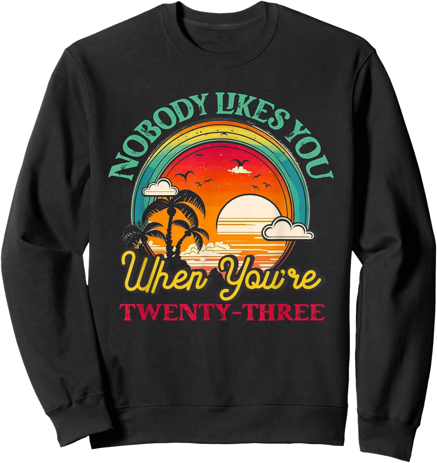 Nobody Likes You When You'Re 23 23rd Birthday Twenty Three Sweatshirt - Sweatshirt | Black