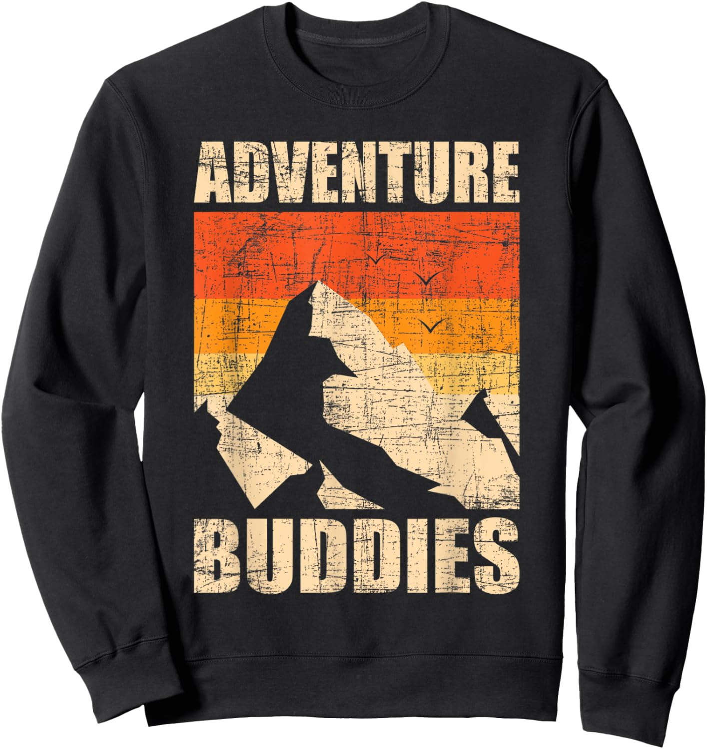 Adventure Buddies - Traveler Buddy Backpacking Camping Hiker Sweatshirt - Sweatshirt | Black