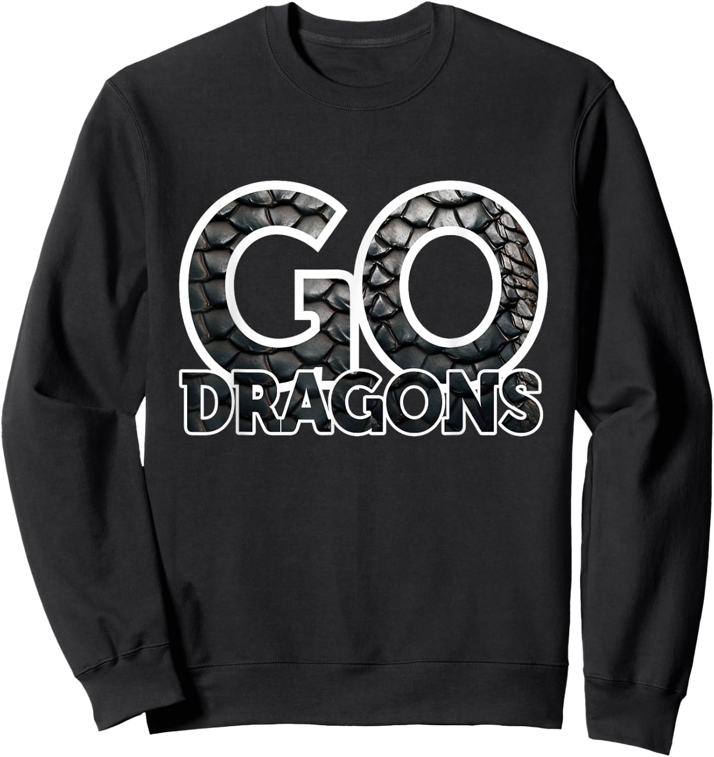 Dragons Team Mascot School Spirit Game Night Dragon Skin Fan Sweatshirt - Sweatshirt | Black