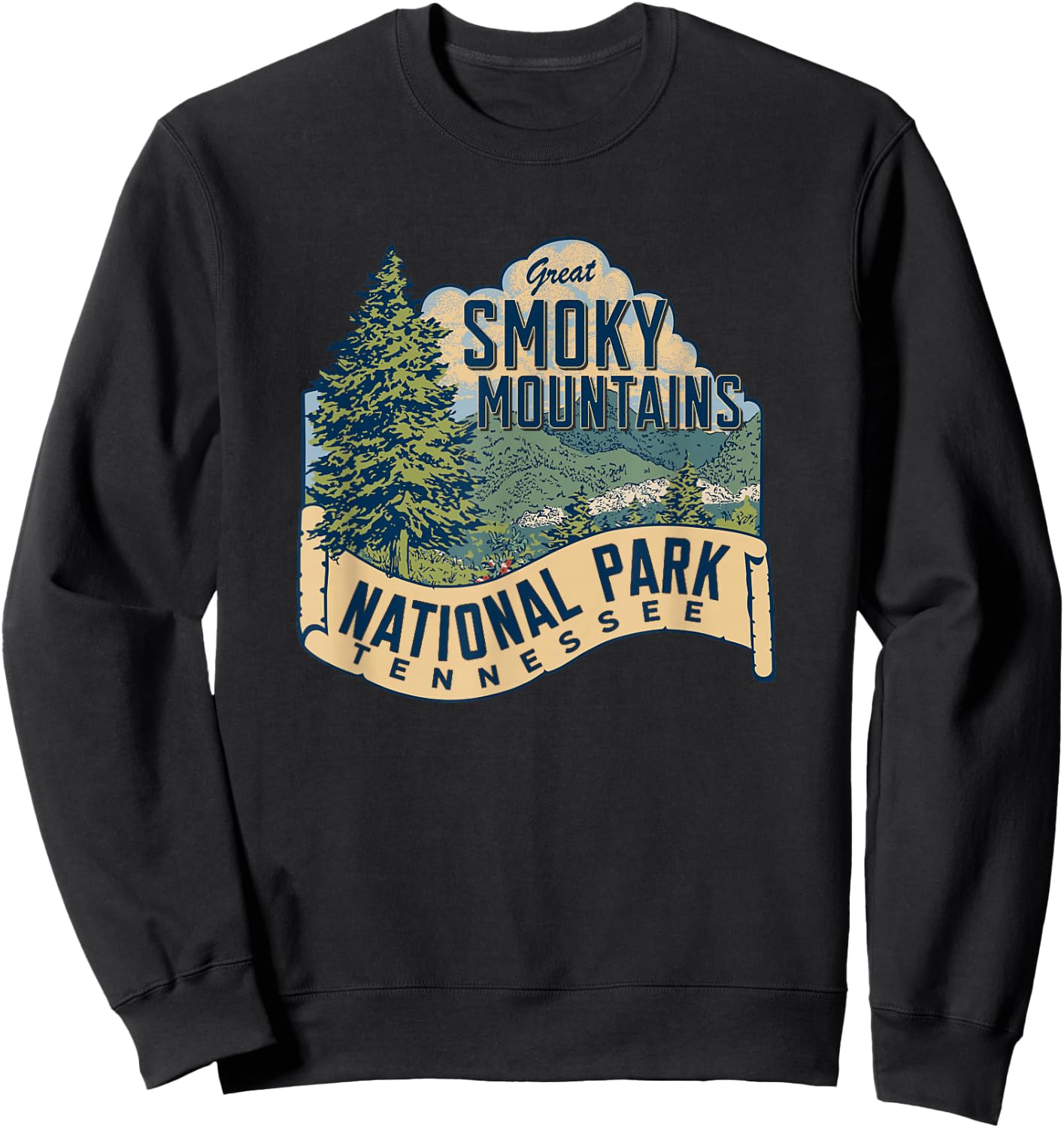 Great Smoky Mountains National Park Tennessee Sweatshirt - Sweatshirt | Black