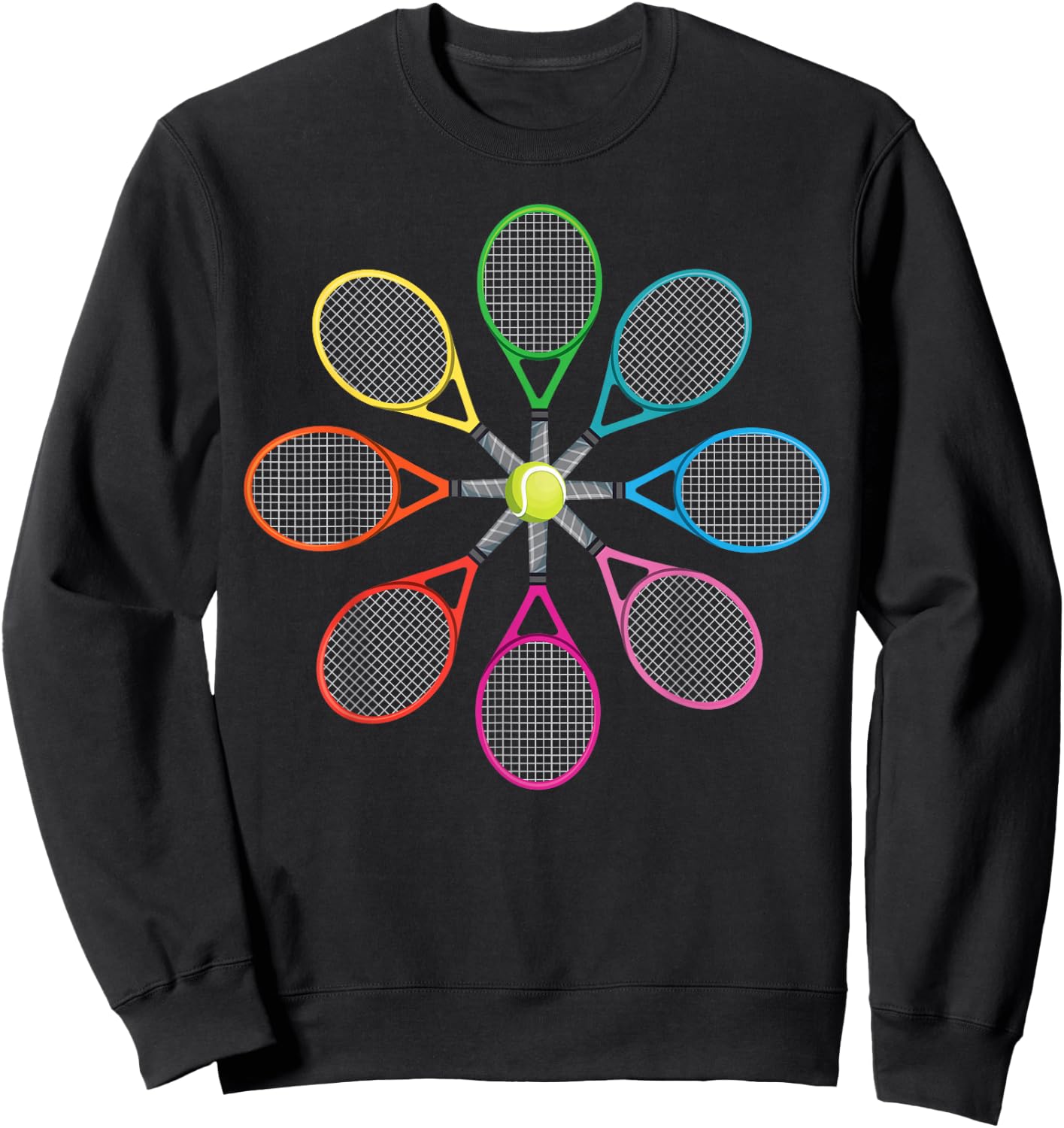 Funny Tennis Player Racket Tennis Rackets Sweatshirt - Sweatshirt | Black