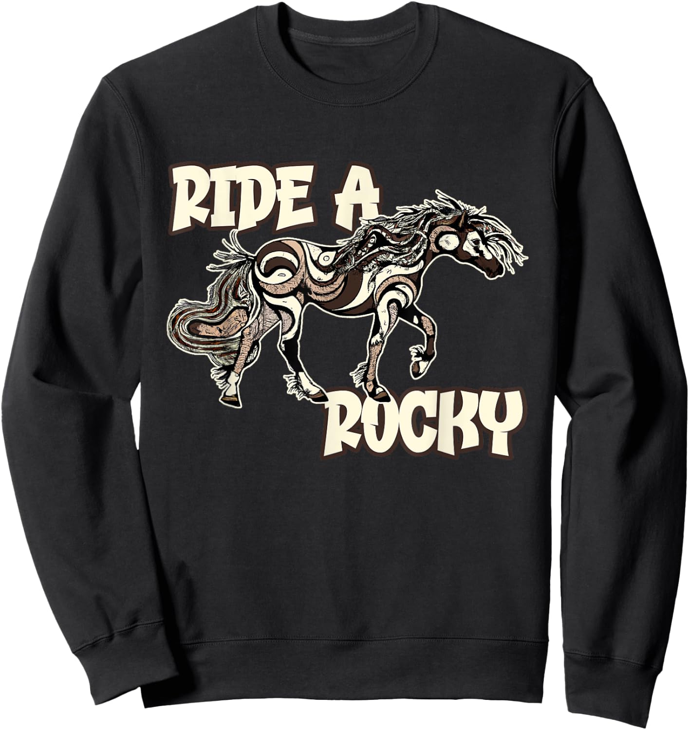 Rocky Mountain Beauty: Cute Swirl Design For Gaited Horses Sweatshirt - Sweatshirt | Black