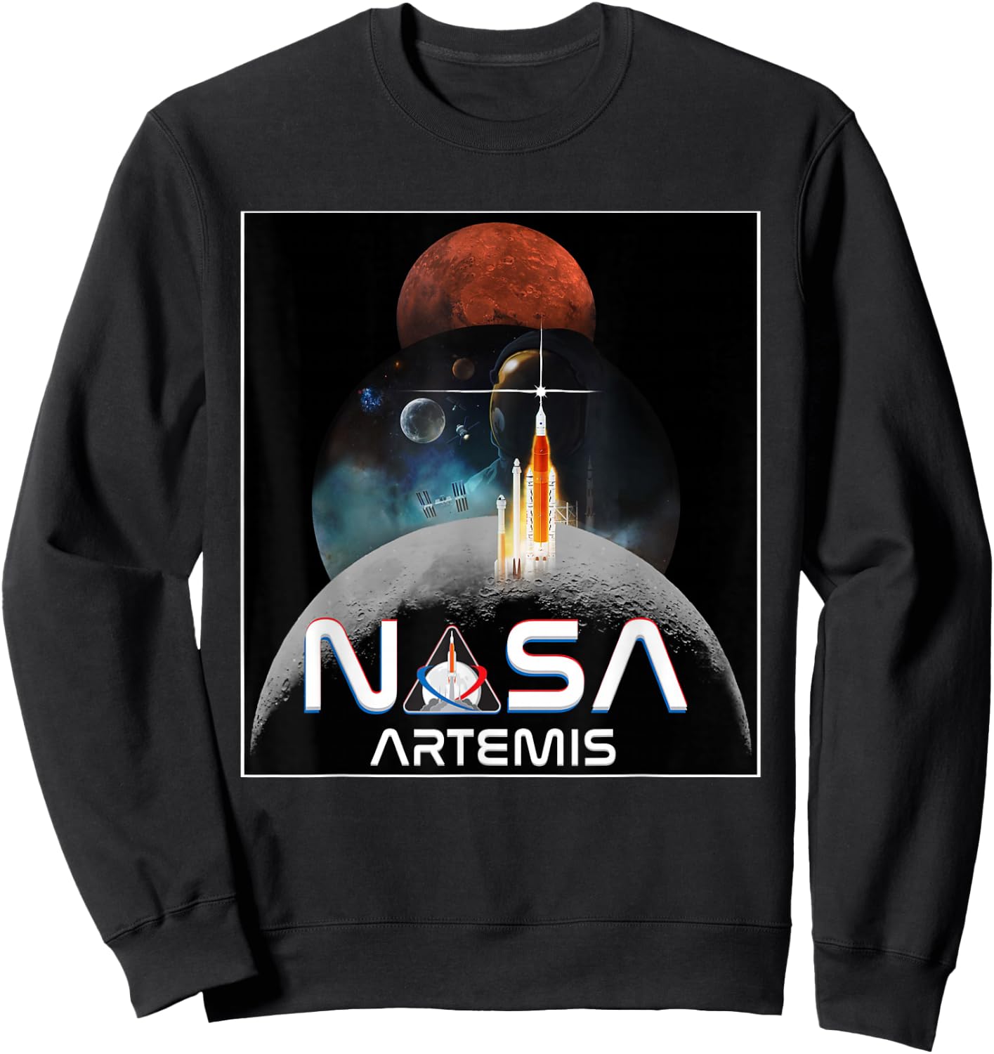 NASA Artemis Mission Worm Logo Sweatshirt - Sweatshirt | Black