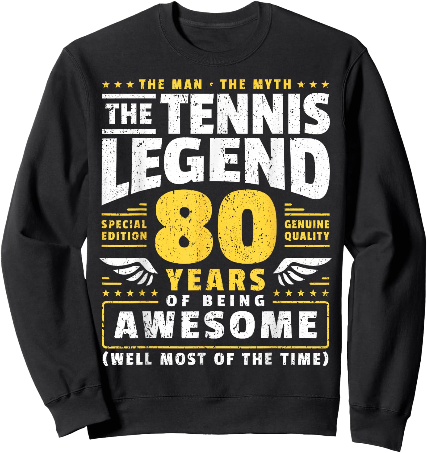 80th Birthday Tennis Player 80 Years Sweatshirt - Sweatshirt | Black