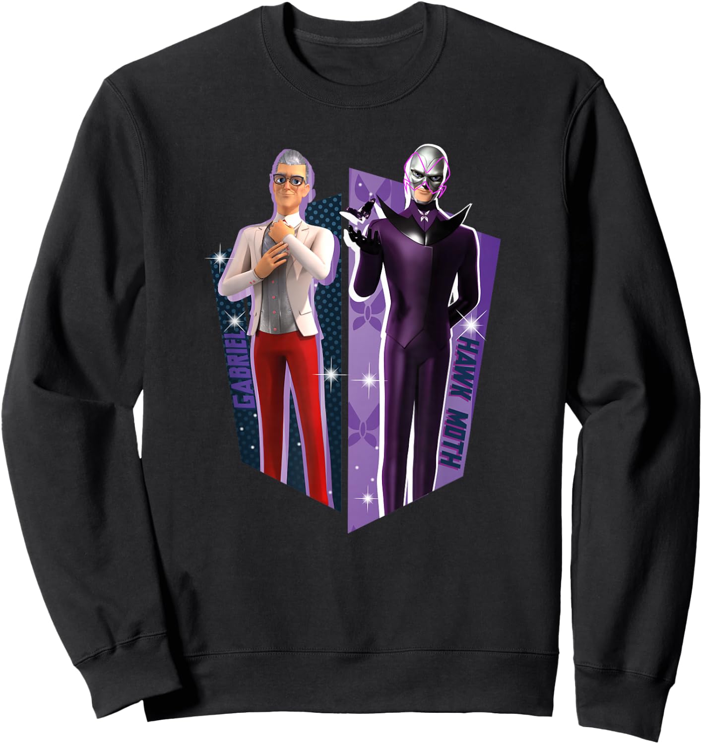 Miraculous Ladybug Gabriel Agreste and Hawk Moth Sweatshirt - Sweatshirt | Black