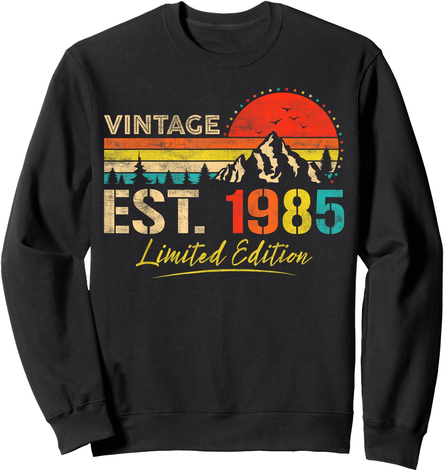 Vintage Est 1985 Limited Edition Classic 1985 Men and Women Sweatshirt - Sweatshirt | Black