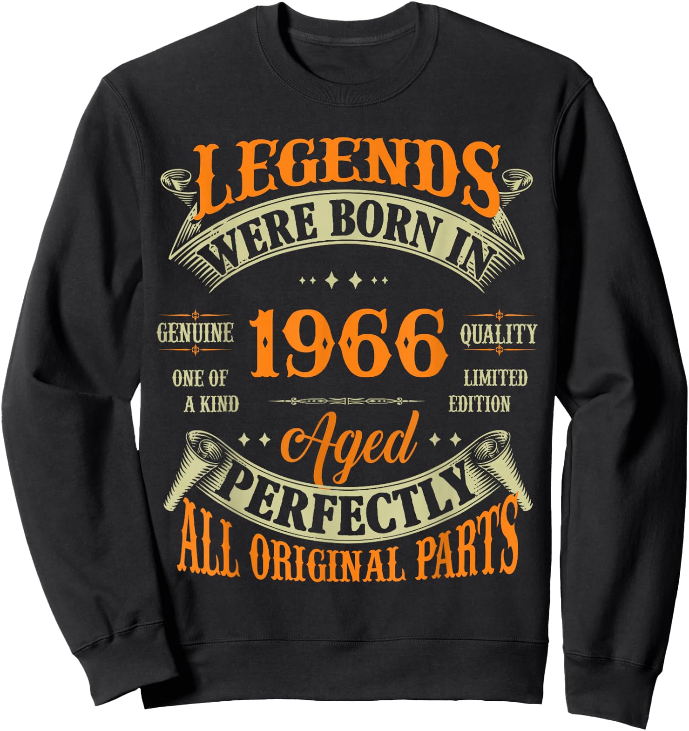 Vintage Legend Born In 1966 60th Birthday 60 Years Old Sweatshirt - Sweatshirt | Black