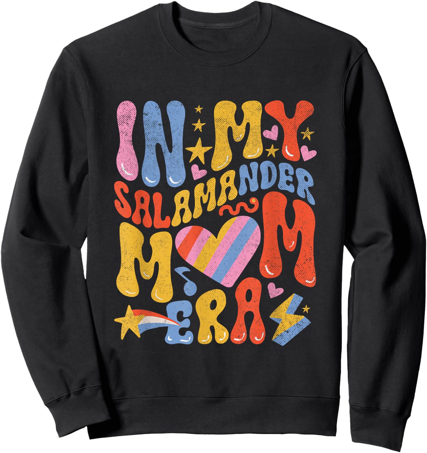 Fire Salamander In My Salamander Mom Era Funny Herpetologist Sweatshirt - Sweatshirt | Black
