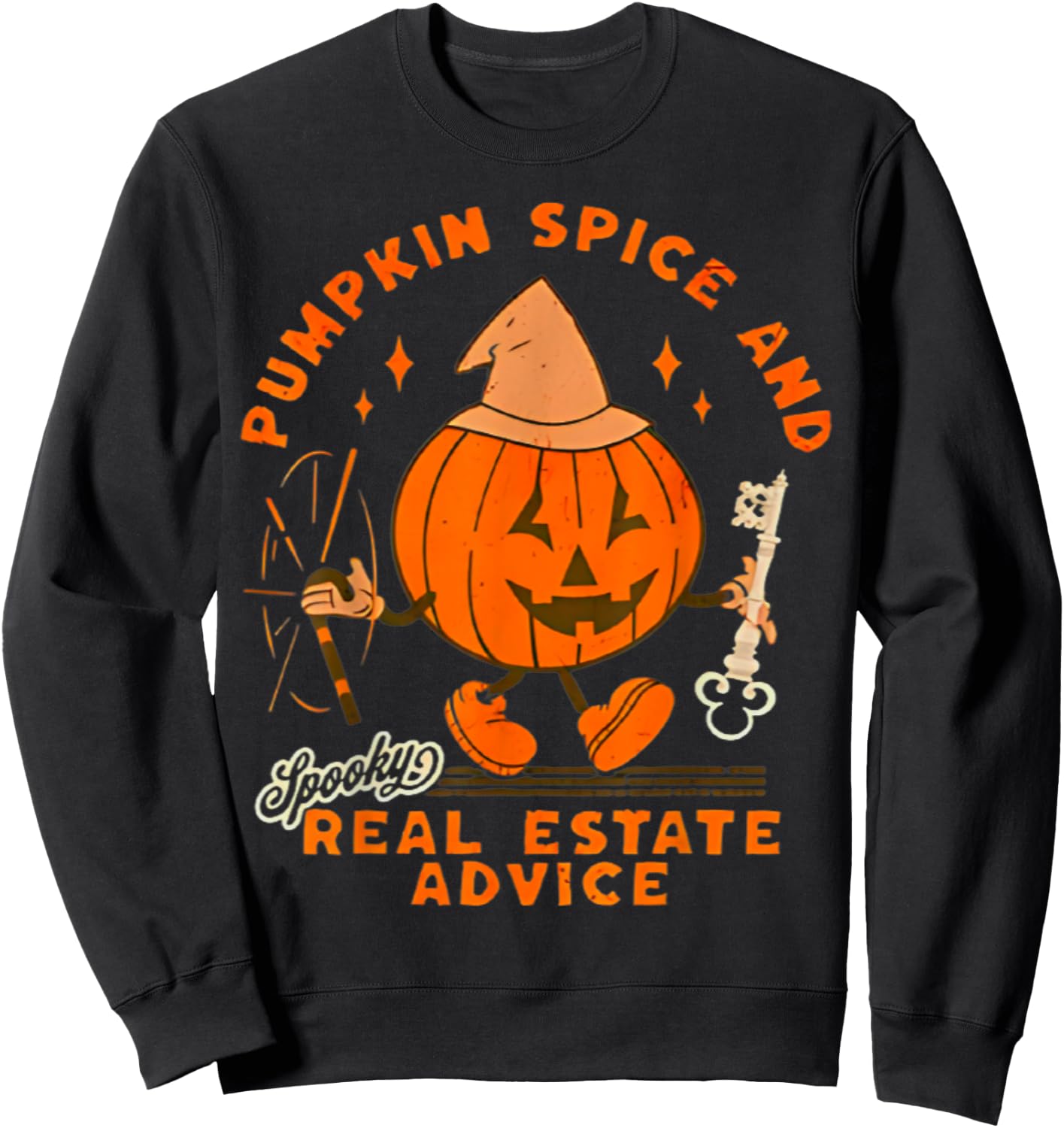 Real Estate Halloween Pumpkin Spice And Real Estate Advice Sweatshirt - Sweatshirt | Black