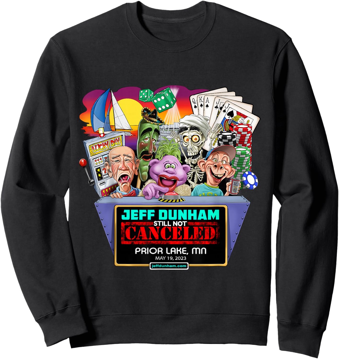 Jeff Dunham Prior Lake, MN (2023) Sweatshirt - Sweatshirt | Black
