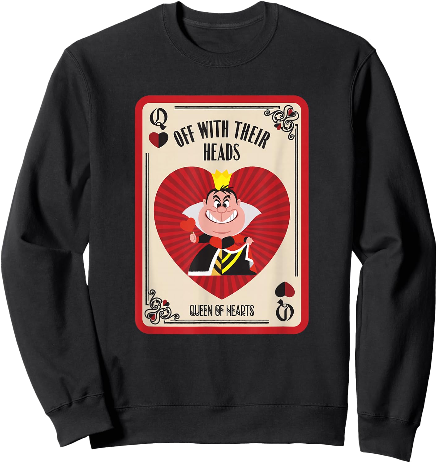 Disney Villains The Queen of Hearts Off with Their Heads Small Sweatshirt - Sweatshirt | Black