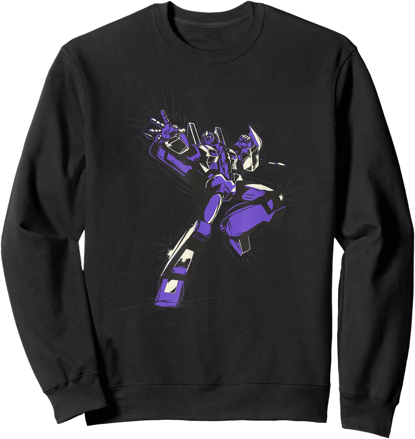 Transformers Starscream Battle Pose Japanese Comic Style Sweatshirt - Sweatshirt | Black