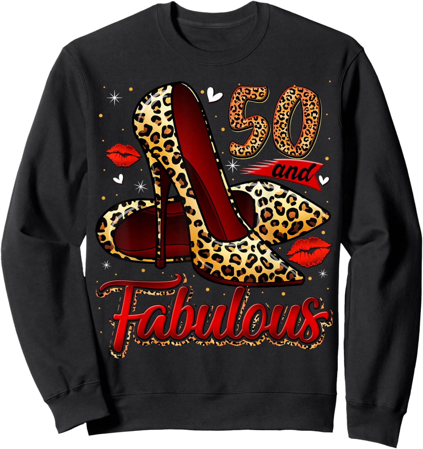 50 and Fabulous High Heels Stepping Into My 50th Birthday Sweatshirt - Sweatshirt | Black