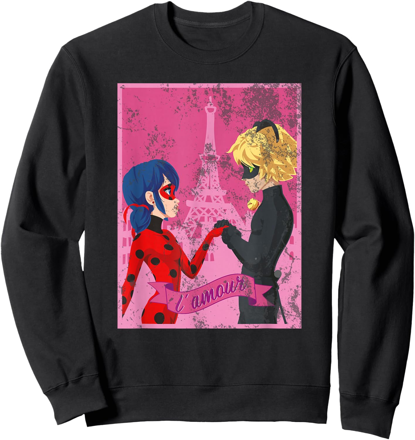 Miraculous Ladybug Vintage Collection Paris Love Small Sweatshirt - Sweatshirt | Black