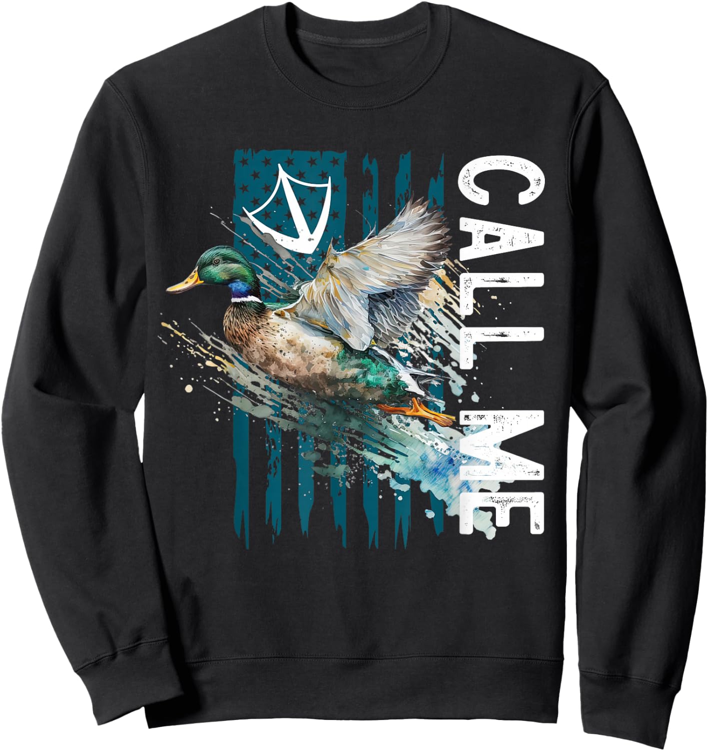 Call Me Mallard Duck Hunter Hunting Season Cute Duck Hunting Sweatshirt - Sweatshirt | Black