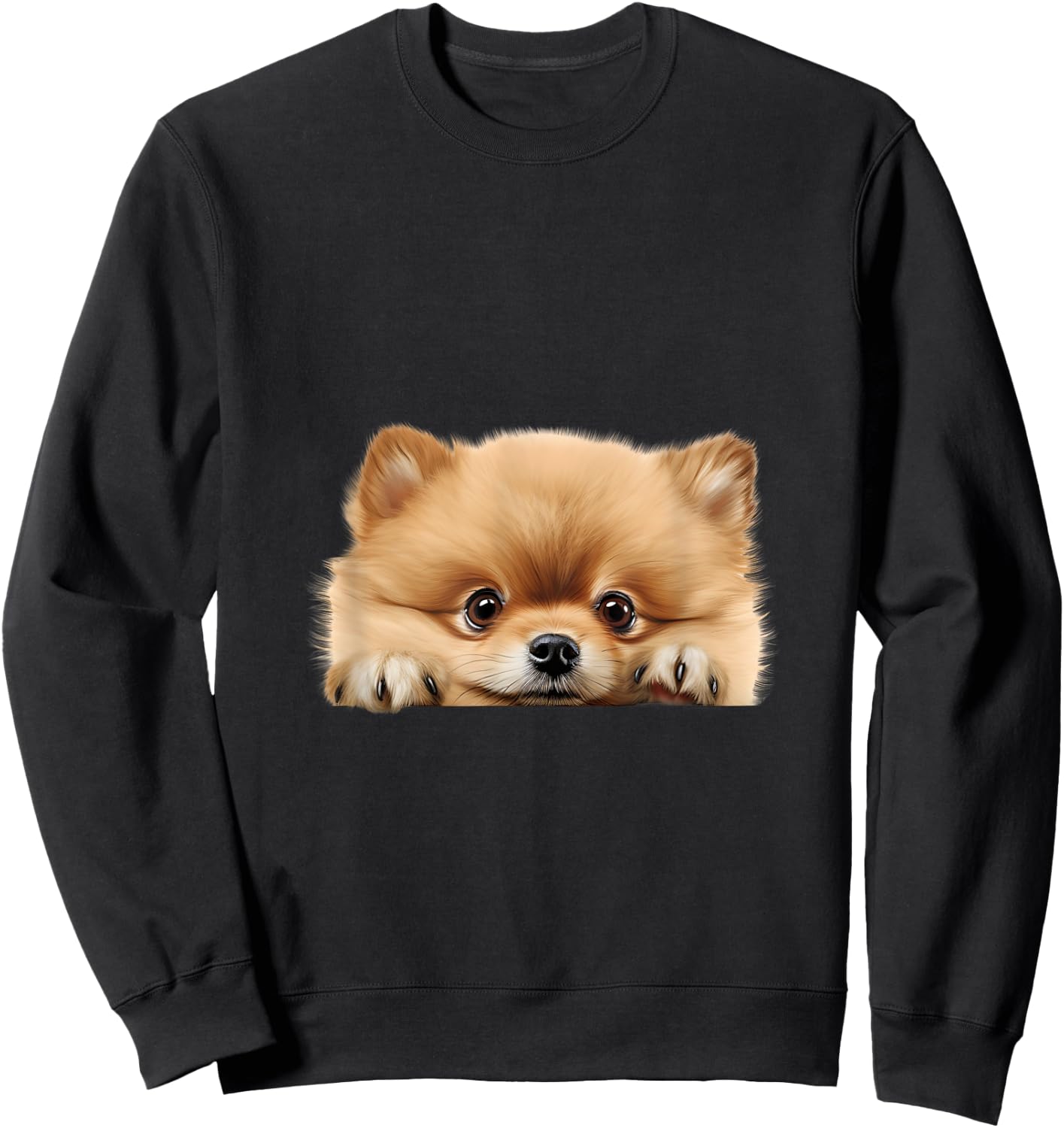 Pomeranian Lover - Dog Peeking Sweatshirt - Sweatshirt | Black